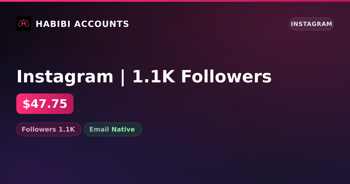 Instagram | 1.1K Followers — HabibiAccounts