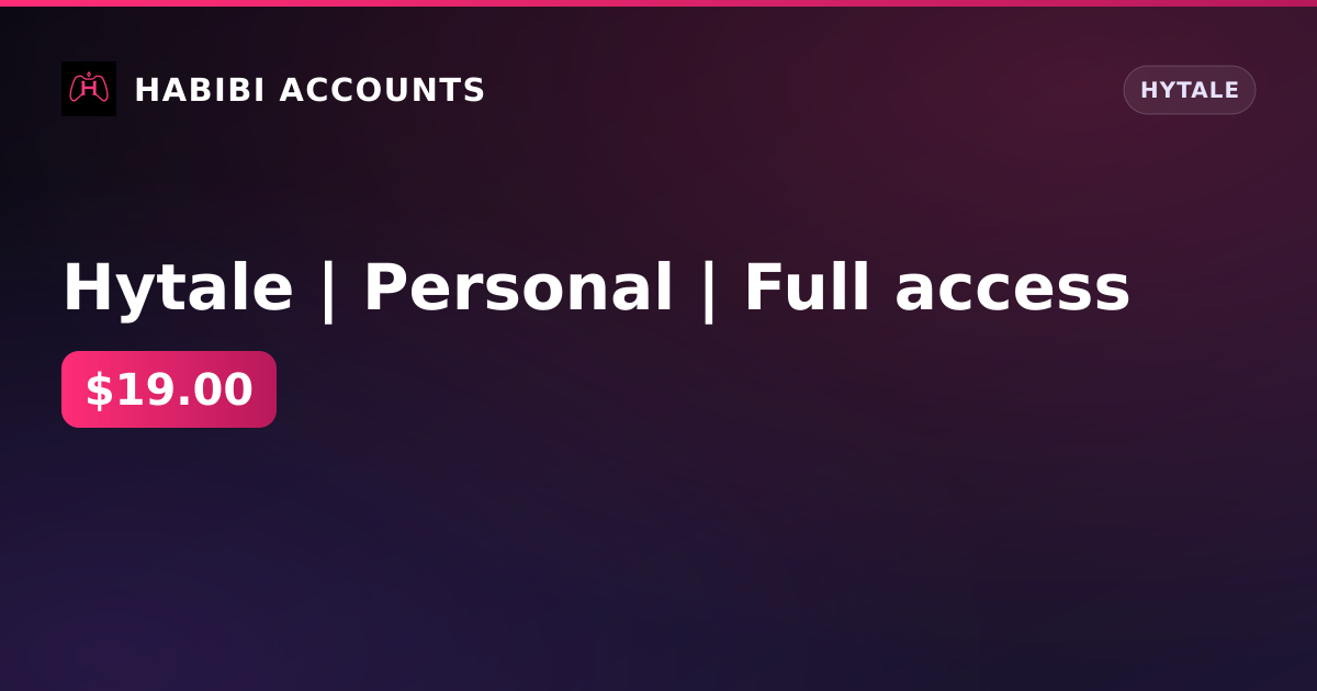 Hytale | Personal | Full access