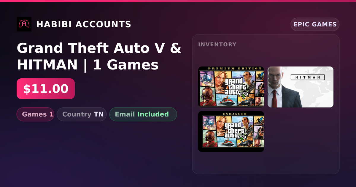 Grand Theft Auto V & HITMAN | 1 Games