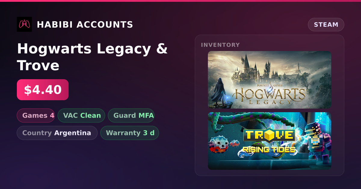 Hogwarts Legacy & Trove — HabibiAccounts