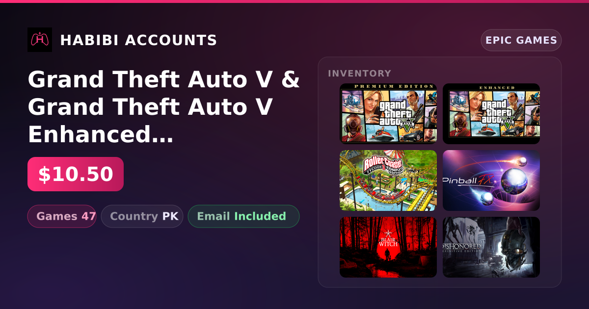 Grand Theft Auto V & Grand Theft Auto V Enhanced | 47 Games
