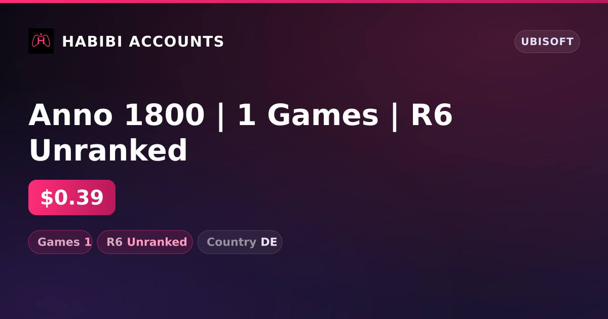 Anno 1800 | 1 Games | R6 Unranked — HabibiAccounts