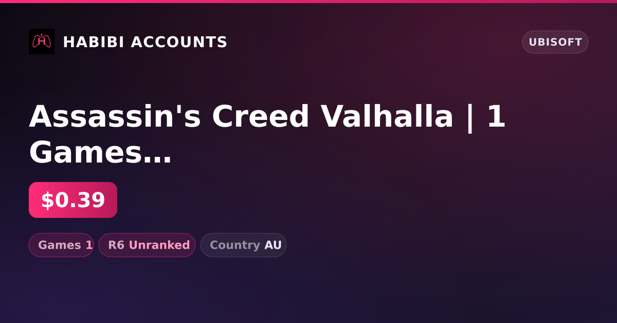 Assassin's Creed Valhalla | 1 Games | R6 Unranked — HabibiAccounts