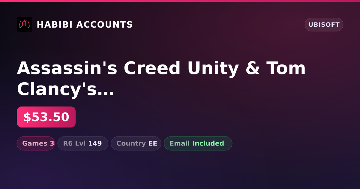 Assassin's Creed Unity & Tom Clancy's Rainbow Six Siege (Steam) | 3 Games