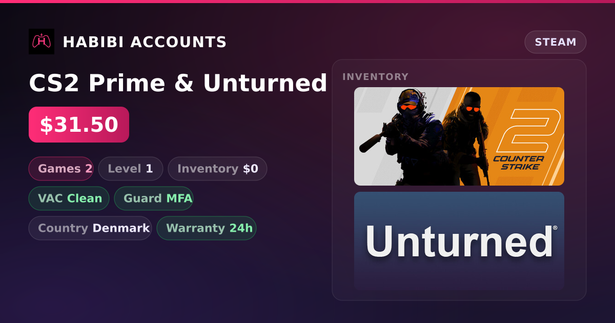 CS2 Prime & Unturned — HabibiAccounts