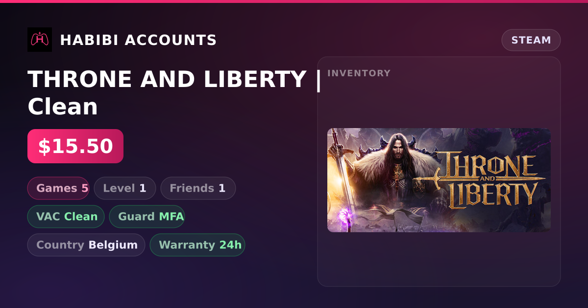 THRONE AND LIBERTY | Clean — HabibiAccounts