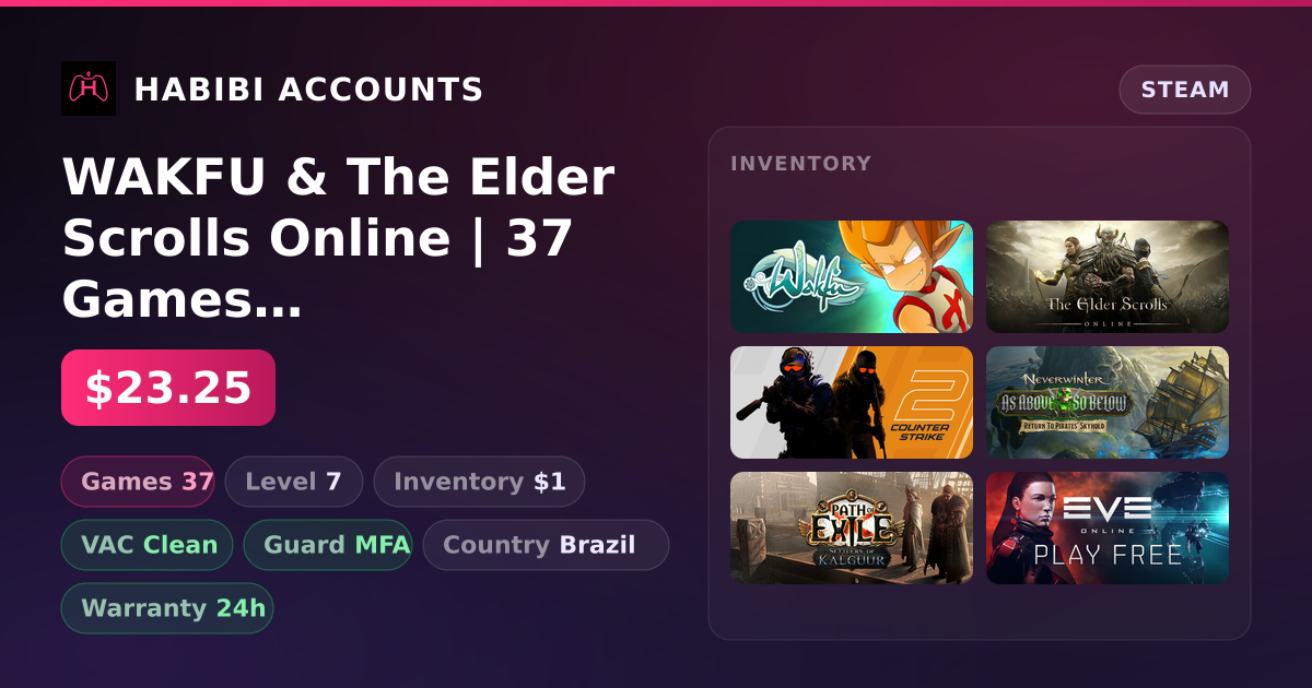 WAKFU & The Elder Scrolls Online | 37 Games | Clean