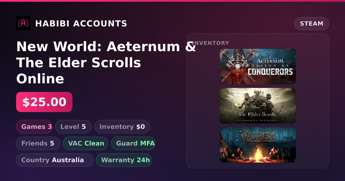 New World: Aeternum & The Elder Scrolls Online — HabibiAccounts