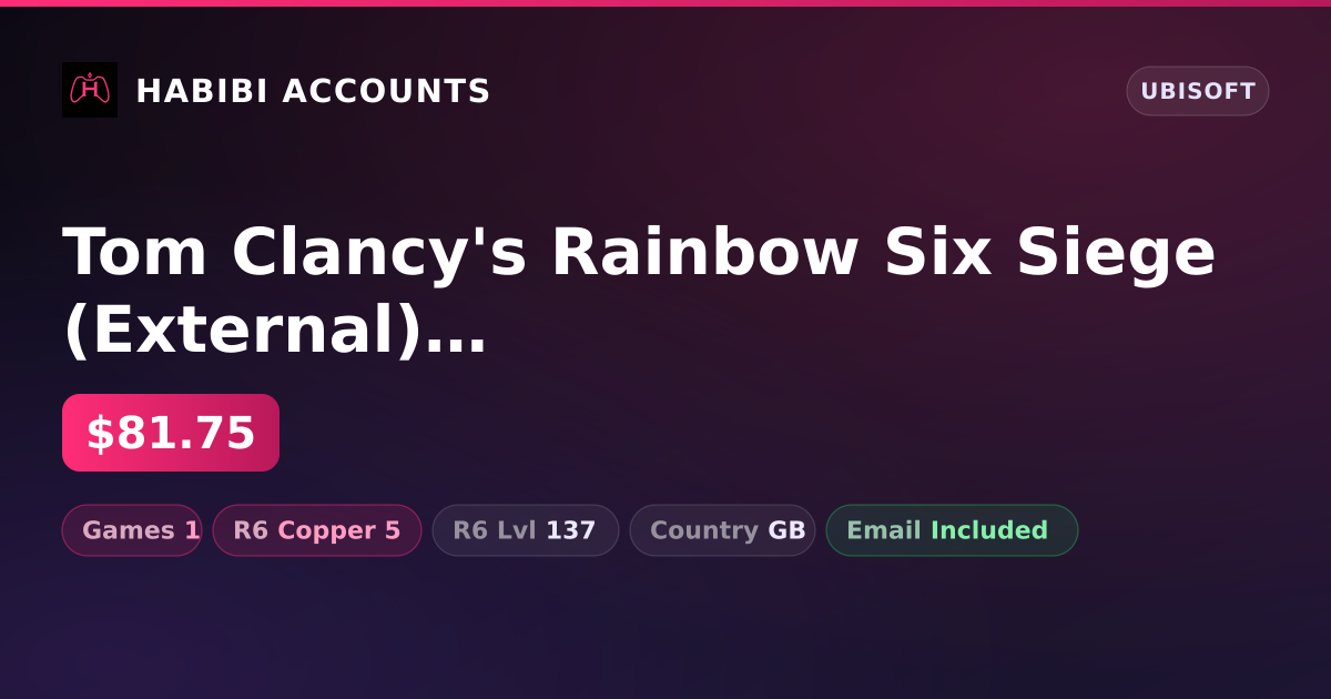 Tom Clancy's Rainbow Six Siege (External) | 1 Games | R6 Copper 5 — HabibiAccounts