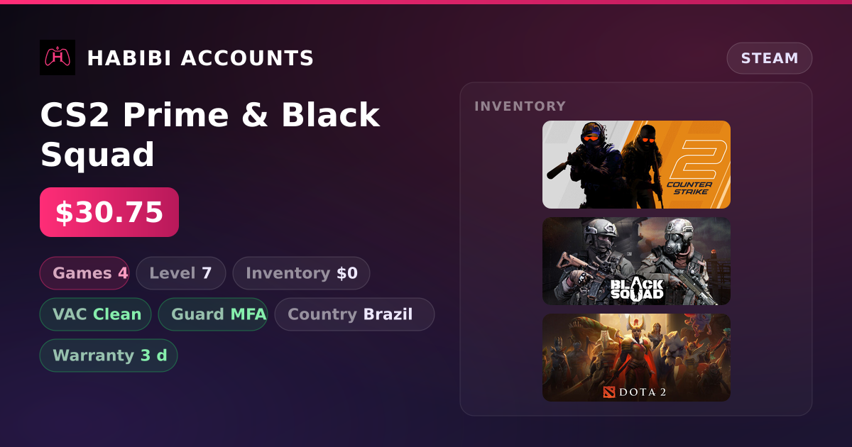 CS2 Prime & Black Squad — HabibiAccounts