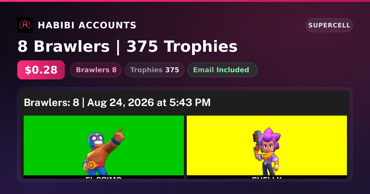 8 Brawlers | 375 Trophies — HabibiAccounts