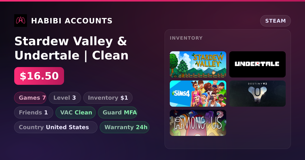 Stardew Valley & Undertale | Clean — HabibiAccounts