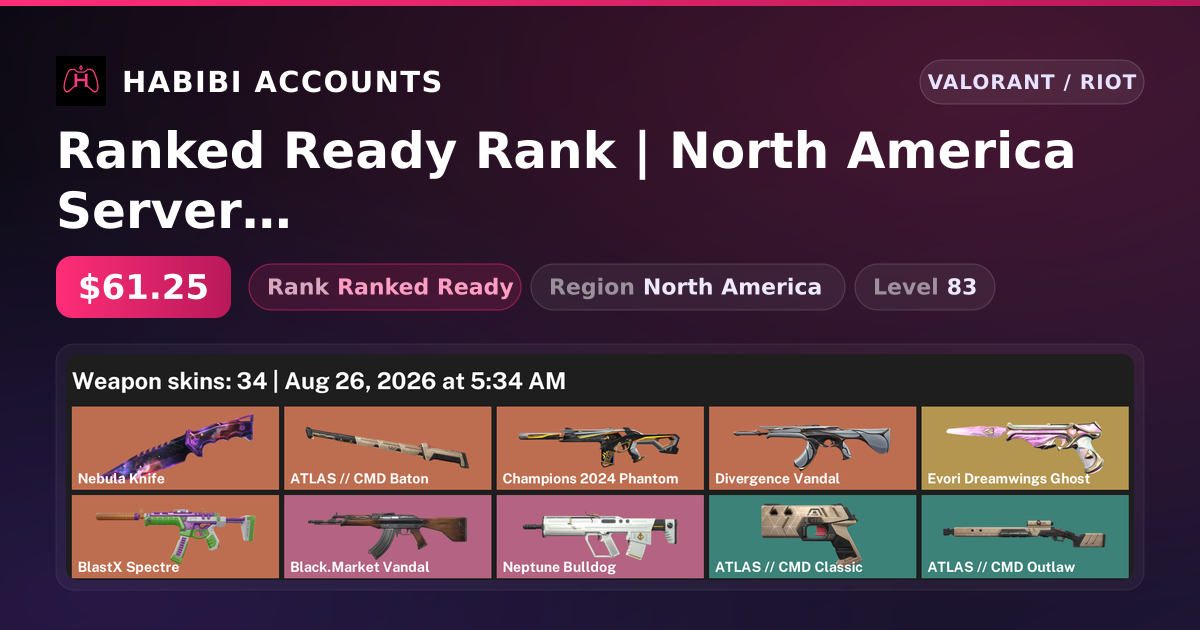 Ranked Ready Rank | North America Server | 34 Skins | 2 Knives | Level 83