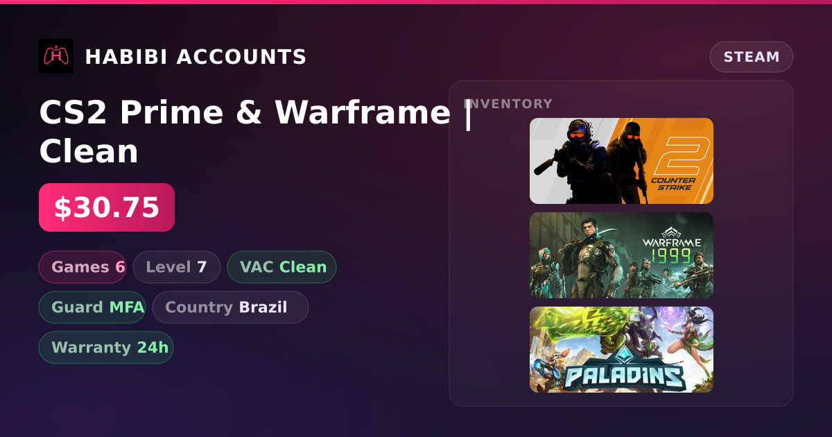 CS2 Prime & Warframe | Clean