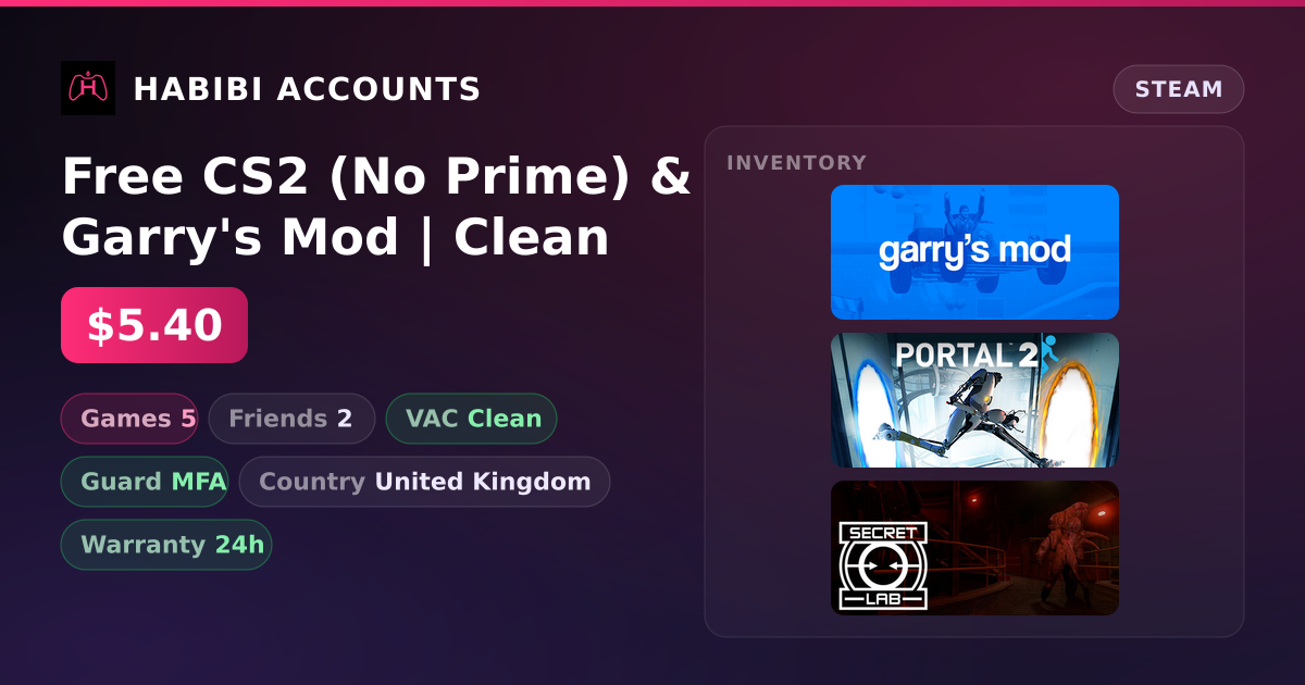 Free CS2 (No Prime) & Garry's Mod | Clean