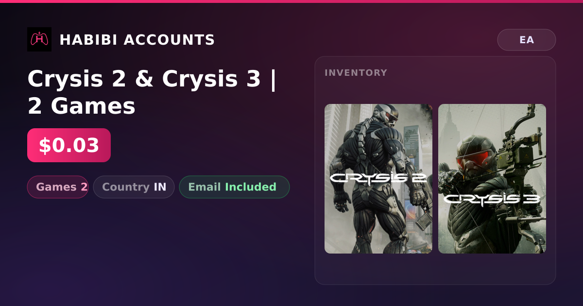 Crysis 2 & Crysis 3 | 2 Games — HabibiAccounts