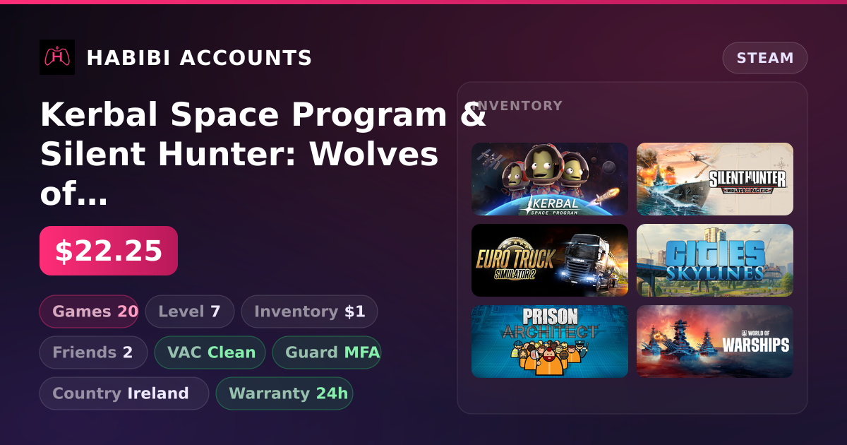 Kerbal Space Program & Silent Hunter: Wolves of the Pacific | 20 Games | Clean