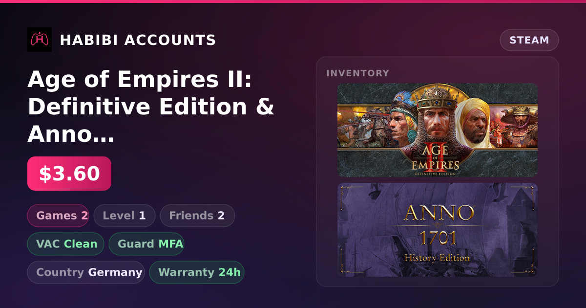 Age of Empires II: Definitive Edition & Anno 1701 History Edition