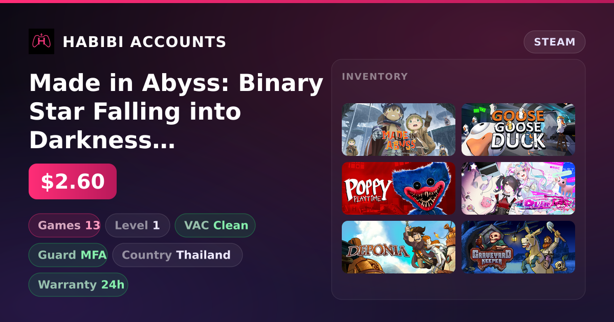 Made in Abyss: Binary Star Falling into Darkness & Goose Goose Duck | 13 Games | Clean