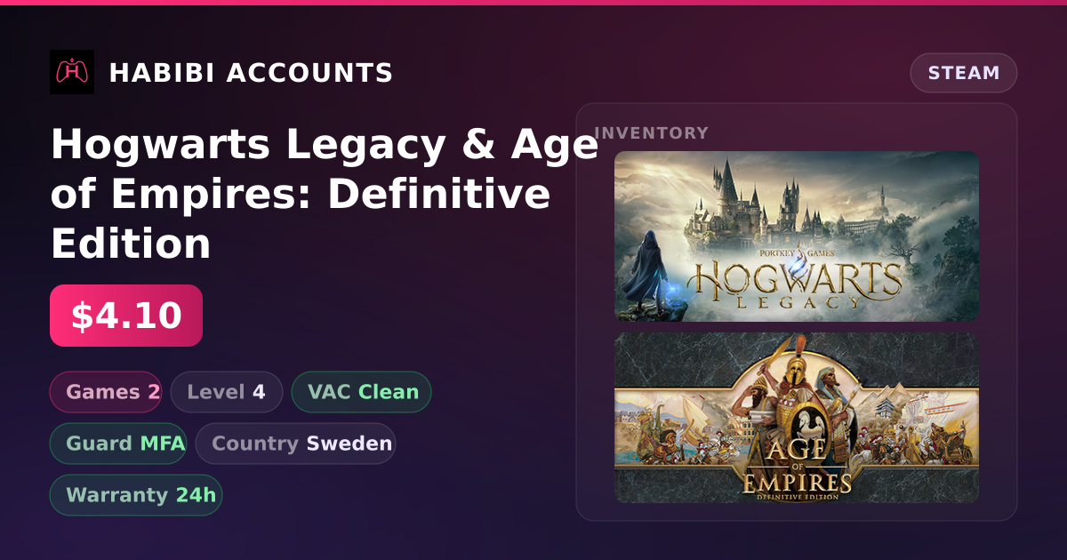 Hogwarts Legacy & Age of Empires: Definitive Edition — HabibiAccounts