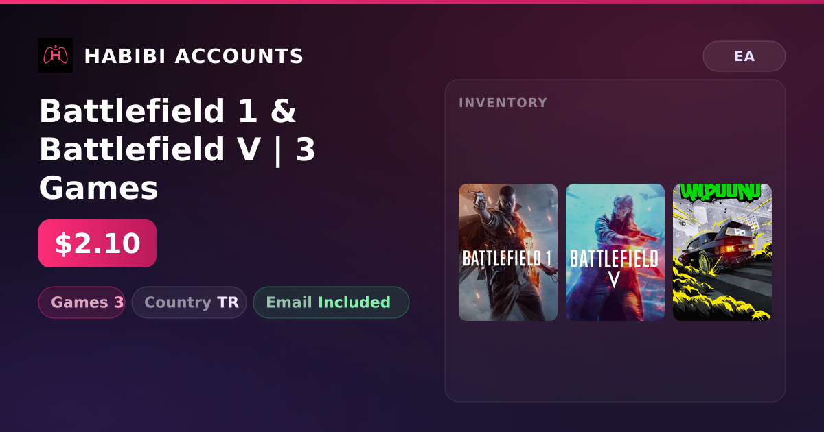 Battlefield 1 & Battlefield V | 3 Games — HabibiAccounts