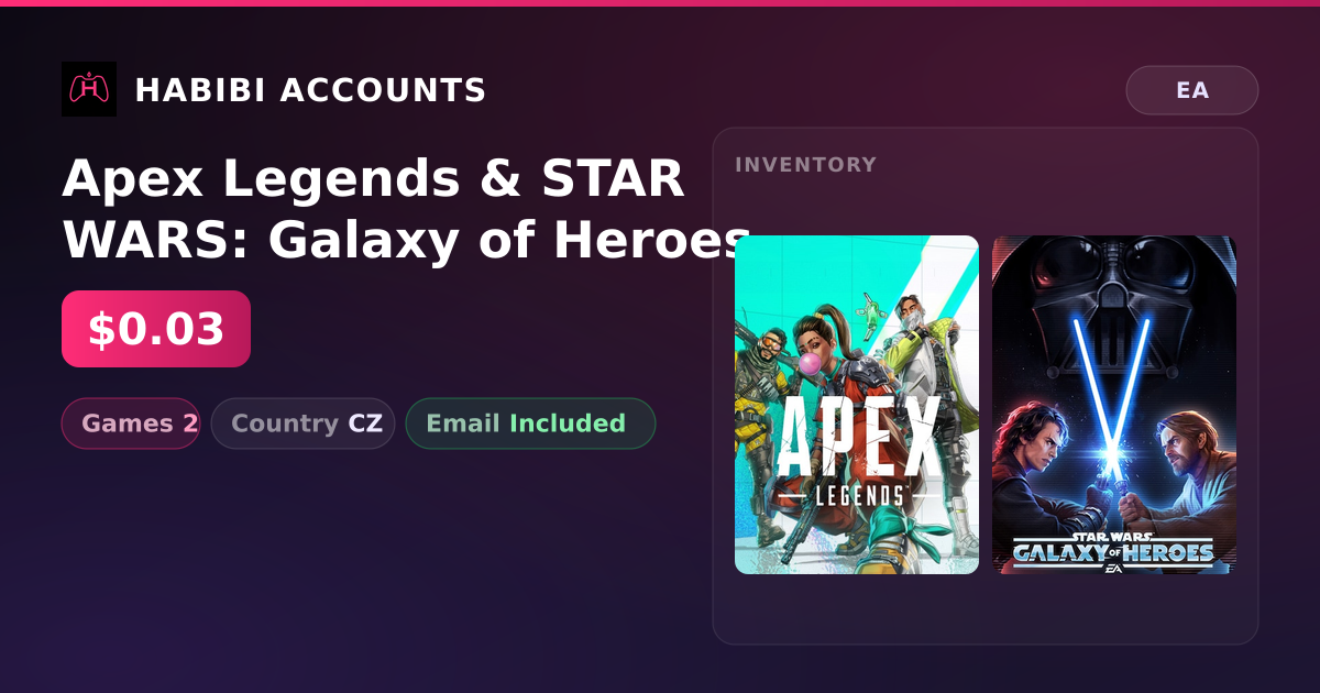 Apex Legends & STAR WARS: Galaxy of Heroes | 2 Games — HabibiAccounts