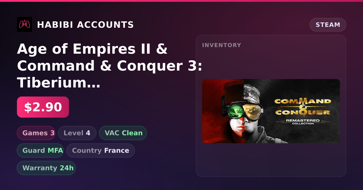Age of Empires II & Command & Conquer 3: Tiberium Wars — HabibiAccounts