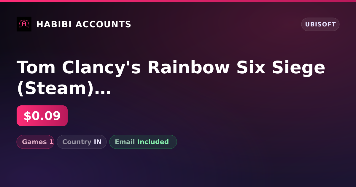 Tom Clancy's Rainbow Six Siege (Steam) | 1 Games — HabibiAccounts