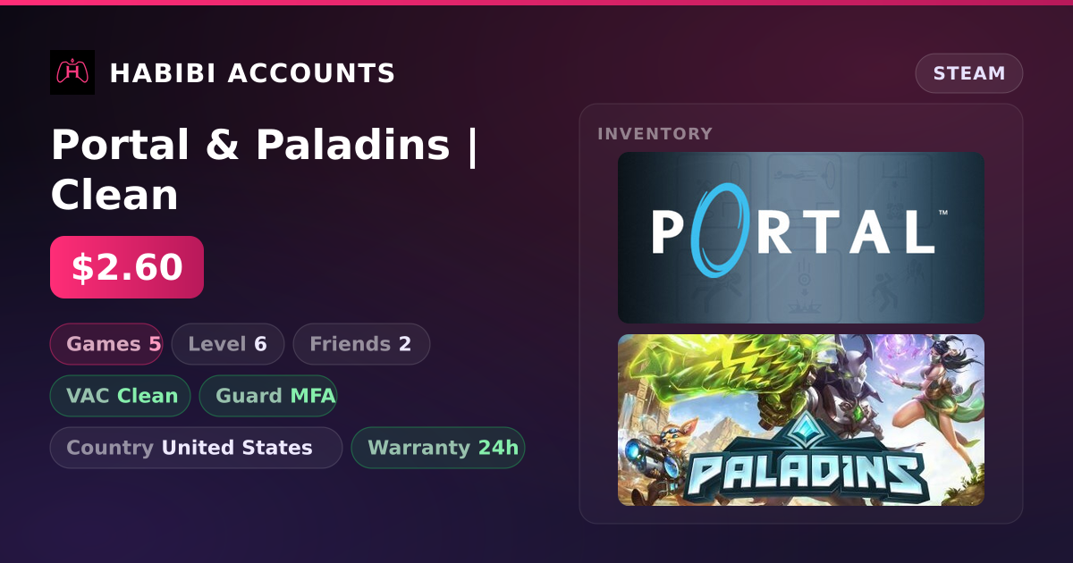 Portal & Paladins | Clean — HabibiAccounts