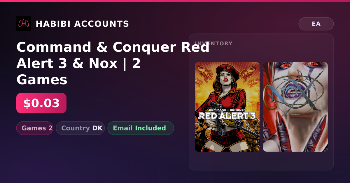 Command & Conquer Red Alert 3 & Nox | 2 Games — HabibiAccounts