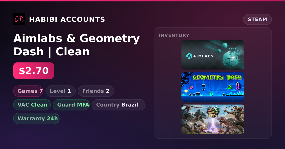 Aimlabs & Geometry Dash | Clean — HabibiAccounts