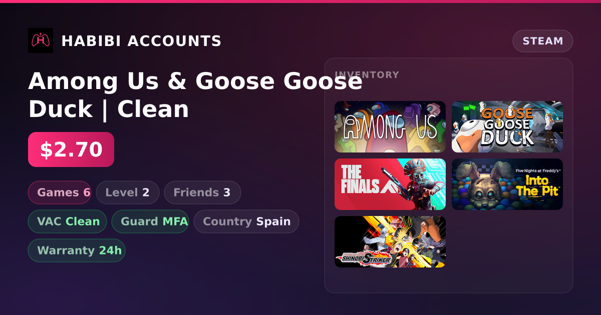 Among Us & Goose Goose Duck | Clean — HabibiAccounts