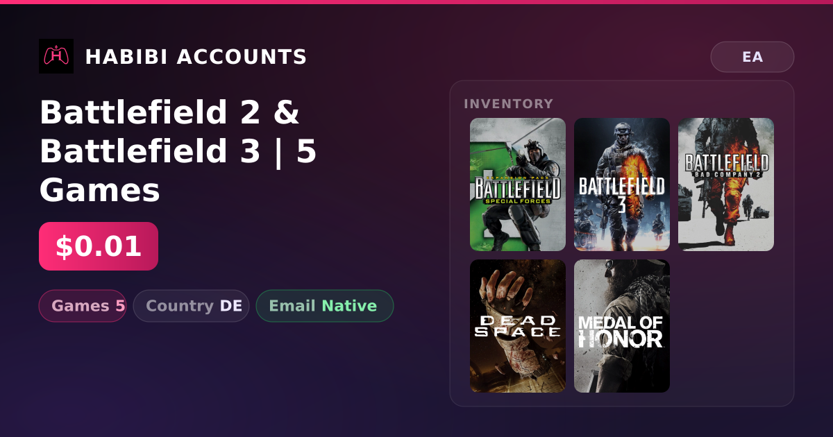 Battlefield 2 & Battlefield 3 | 5 Games — HabibiAccounts