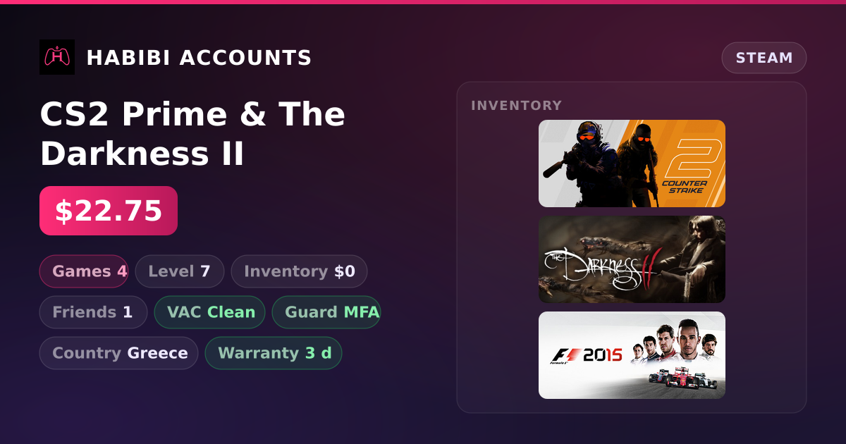 CS2 Prime & The Darkness II — HabibiAccounts