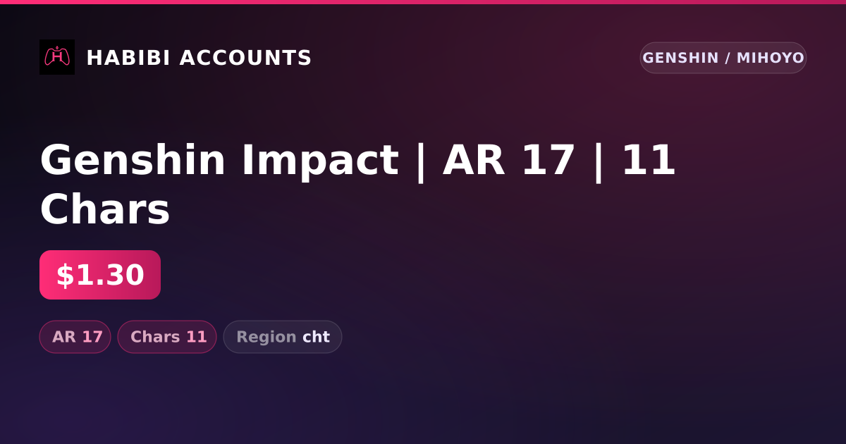 Genshin Impact | AR 17 | 11 Chars — HabibiAccounts
