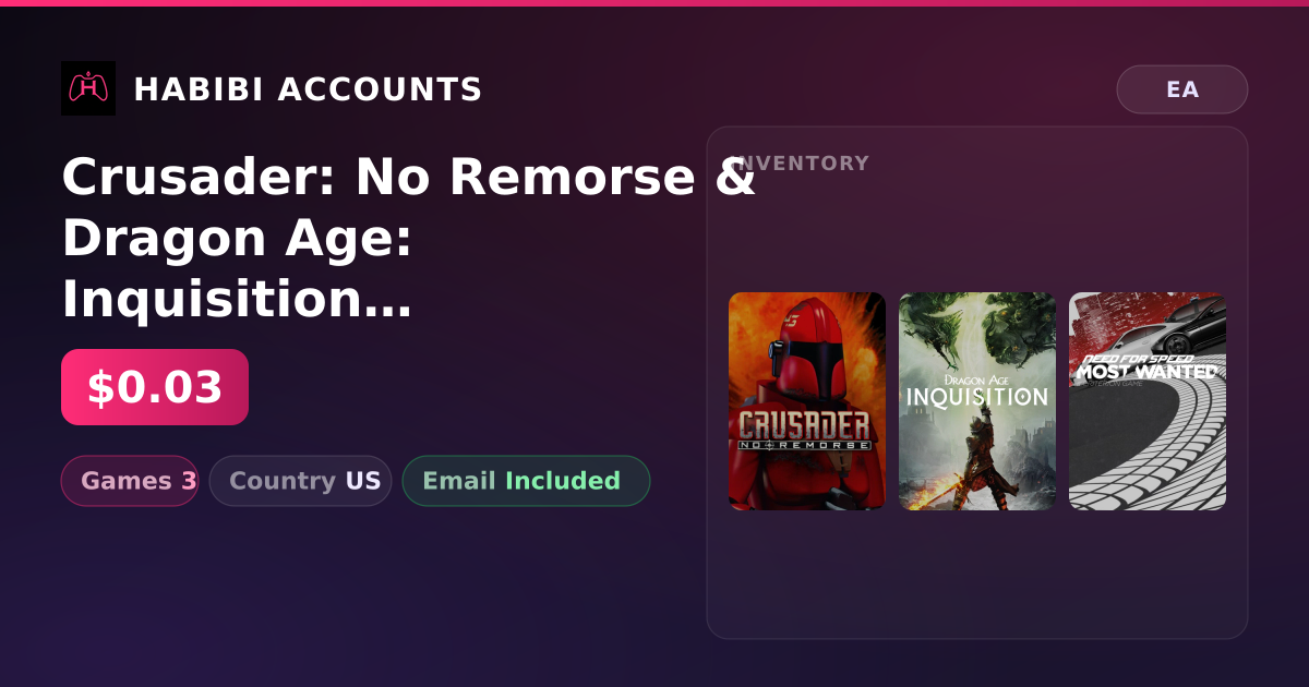 Crusader: No Remorse & Dragon Age: Inquisition | 3 Games — HabibiAccounts