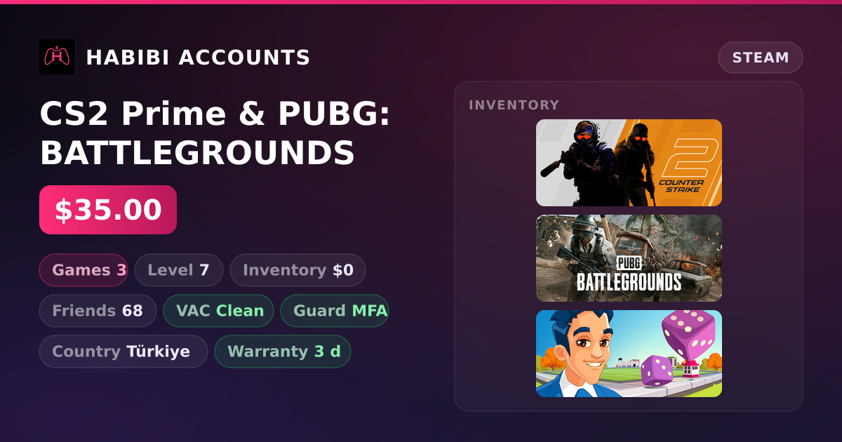 CS2 Prime & PUBG: BATTLEGROUNDS