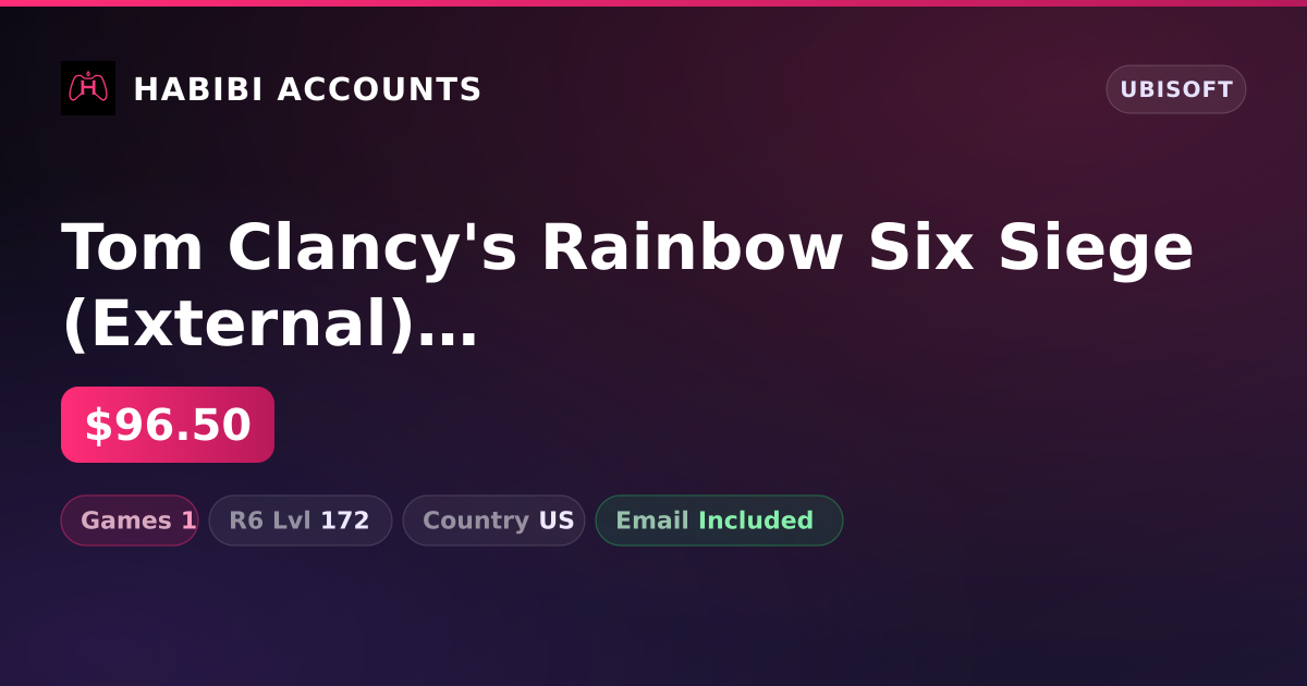 Tom Clancy's Rainbow Six Siege (External) | 1 Games — HabibiAccounts