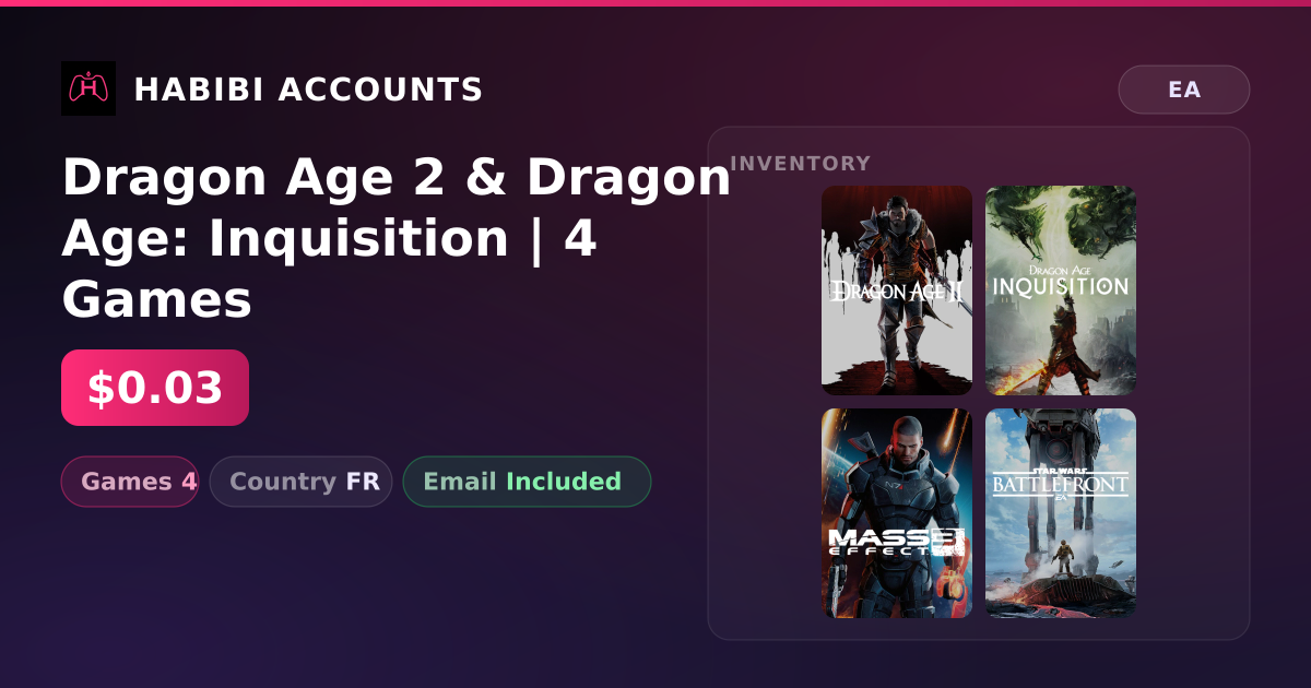 Dragon Age 2 & Dragon Age: Inquisition | 4 Games — HabibiAccounts