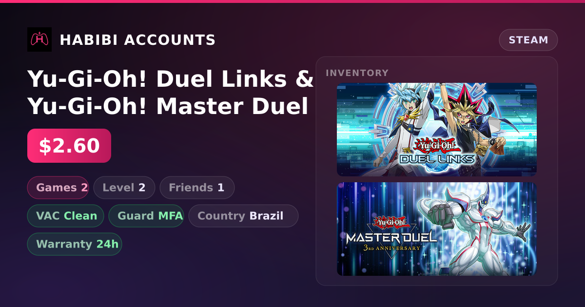 Yu-Gi-Oh! Duel Links & Yu-Gi-Oh! Master Duel — HabibiAccounts