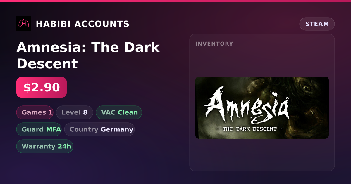Amnesia: The Dark Descent — HabibiAccounts