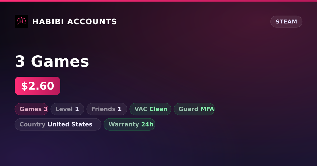 3 Games — HabibiAccounts