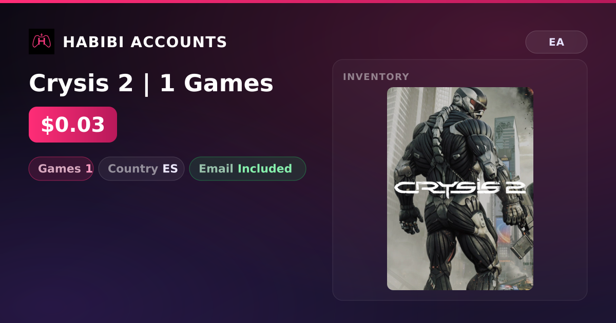 Crysis 2 | 1 Games — HabibiAccounts
