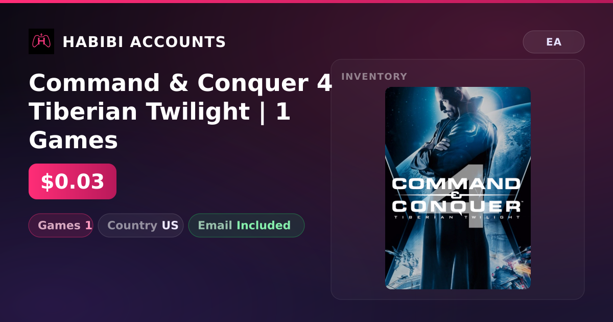 Command & Conquer 4 Tiberian Twilight | 1 Games — HabibiAccounts