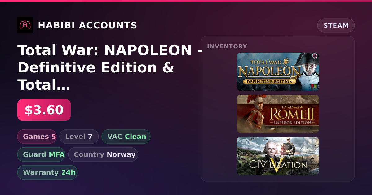 Total War: NAPOLEON - Definitive Edition & Total War: ROME II - Emperor Edition | Clean