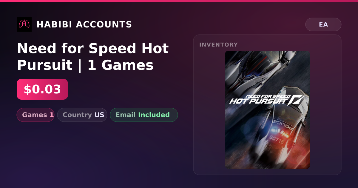 Need for Speed Hot Pursuit | 1 Games — HabibiAccounts