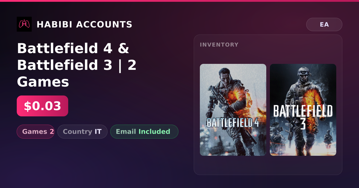 Battlefield 4 & Battlefield 3 | 2 Games — HabibiAccounts