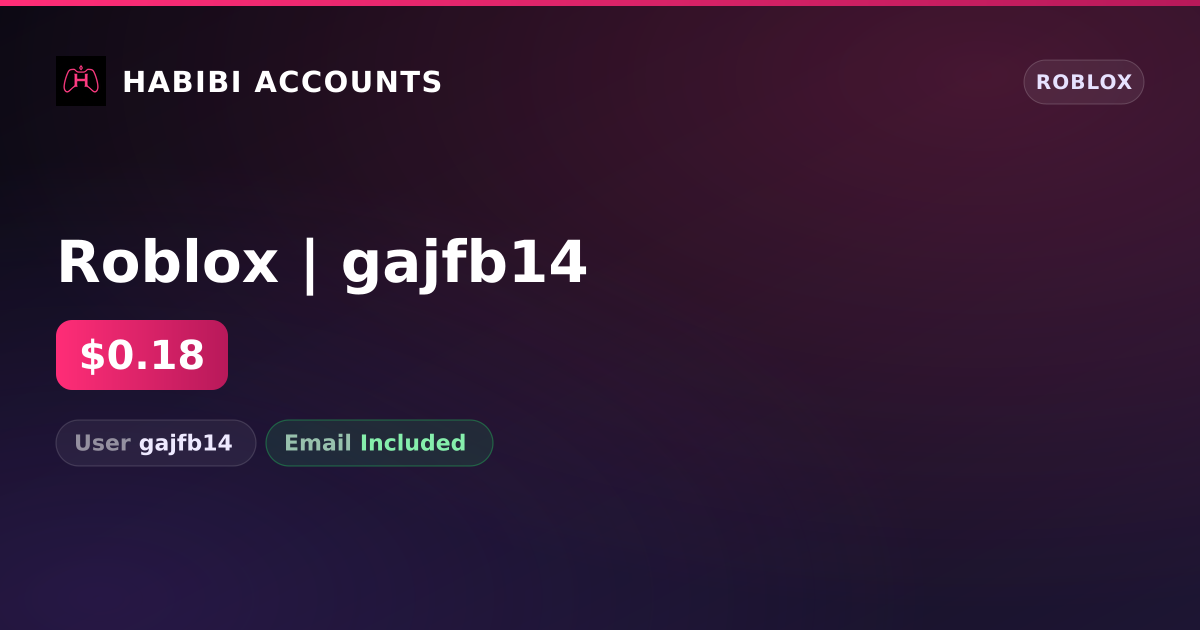 Roblox | gajfb14 — HabibiAccounts