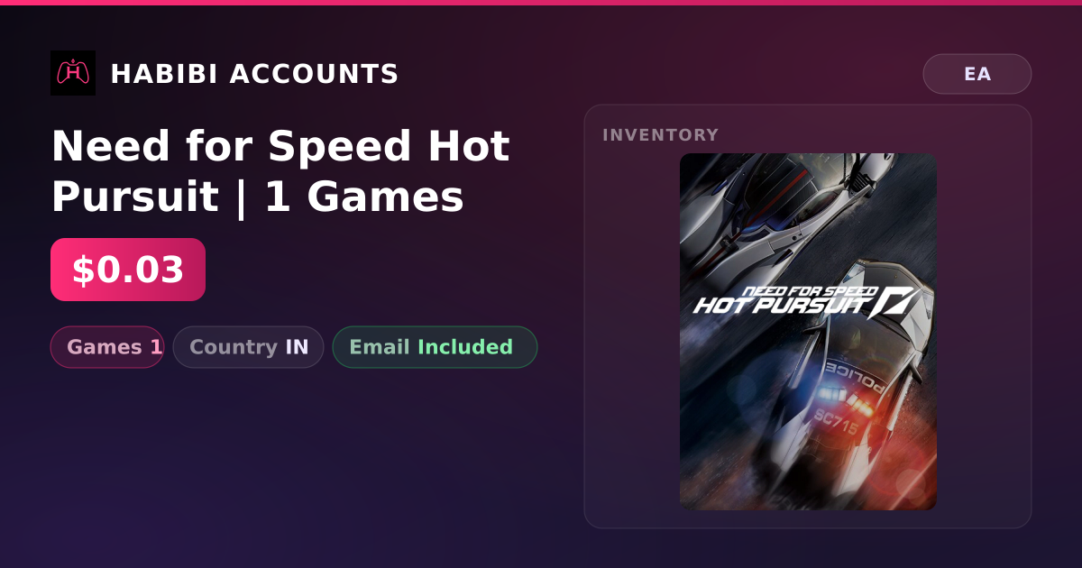 Need for Speed Hot Pursuit | 1 Games — HabibiAccounts