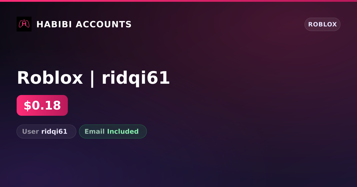 Roblox | ridqi61 — HabibiAccounts